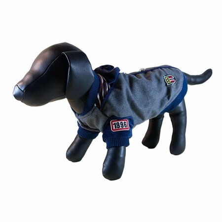 PETCESSORY Gray Stripe 2-Leg Dog Coat - Medium DW08BM